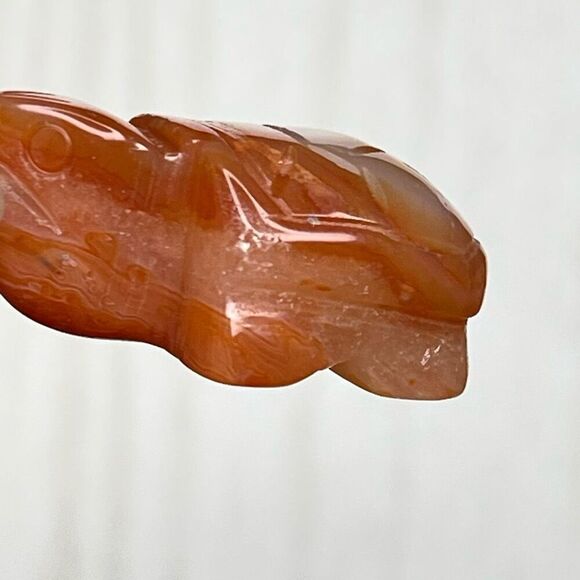 Carnelian banded agate turtle carving pendant necklace silver plated crystal dru - Picture 9 of 9